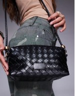 weave crossbody bag in black