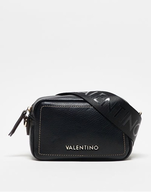 Valentino samantha camera bag with contrast stitch detail in black