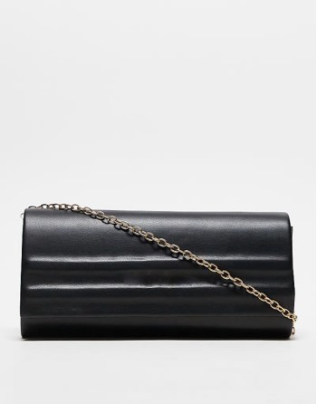 Valentino sofie minimal clutch bag with detachable chain strap in black