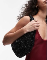 sequin grab bag in black