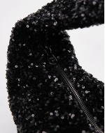 sequin grab bag in black