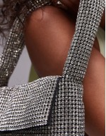 Shelly embellished shoulder bag in silver